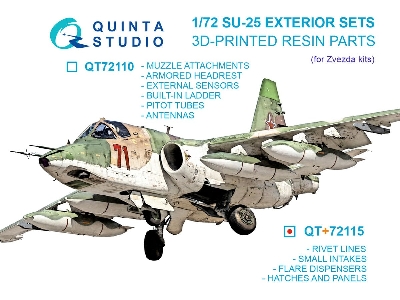 Sukhoi Su-25 - Exterior Set Part 2 (For Zvezda Kits / With 3d-printed Parts) - image 1