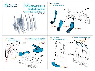 Kamaz 65115 - 3d-printed Detailing Set (For Zvezda Kits) - image 9