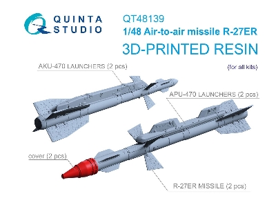 R-27er Air-to-air Missiles With Launchers - 3d-printed (2 Pcs / For All Kits) - image 1