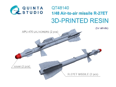 R-27et Air-to-air Missiles With Launchers - 3d-printed (2 Pcs / For All Kits) - image 1