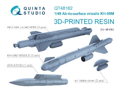 Kh-59М Air-to-surface Missiles With Launchers And Targeting Pod - 3d-printed (2 Pcs / For All Kits) - image 1