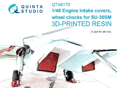 Sukhoi Su-30 Sm - Engine Intake Covers & Wheel Chocks (For Zvezda Kits / 3d-printed) - image 1