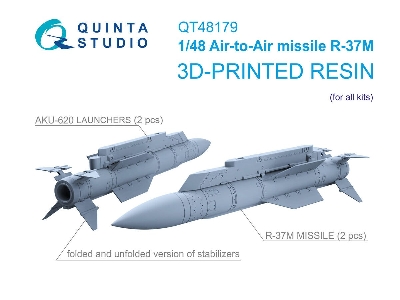 R-37m Air-to-air Missiles With Launchers - 3d-printed (2 Pcs / For All Kits) - image 1
