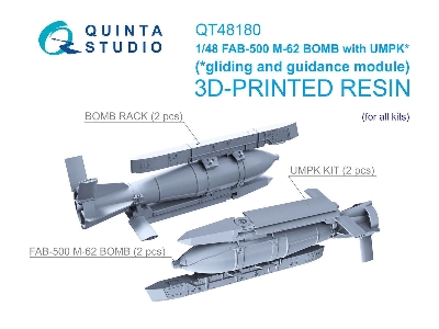 Fab-500 M-62 With Umpk Guided Glide Bombs - 3d-printed (2 Pcs / For All Kits) - image 1