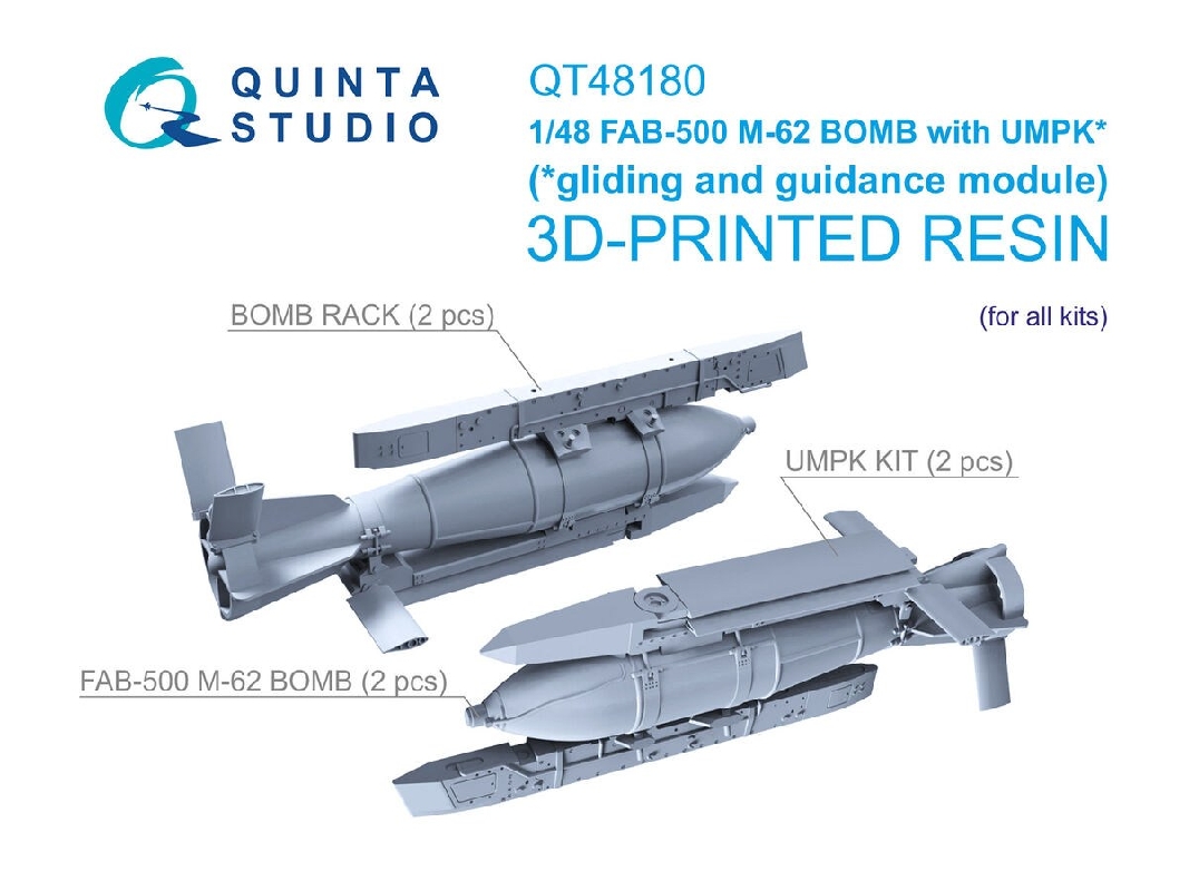 Fab-500 M-62 With Umpk Guided Glide Bombs - 3d-printed (2 Pcs / For All Kits) - image 1