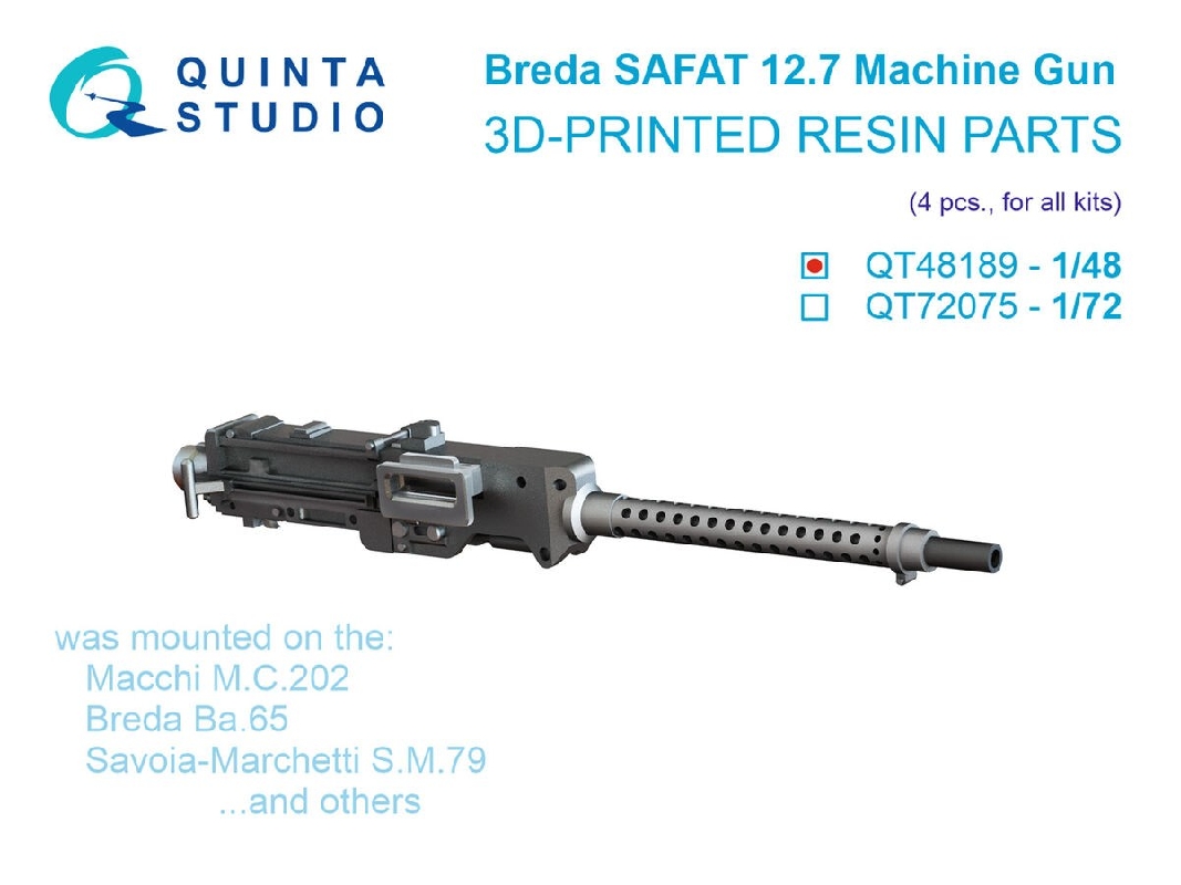 Italian Wwii Machine Gun Breda Safat 12.7 Mm - 3d-printed (4 Pcs / For All Kits) - image 1