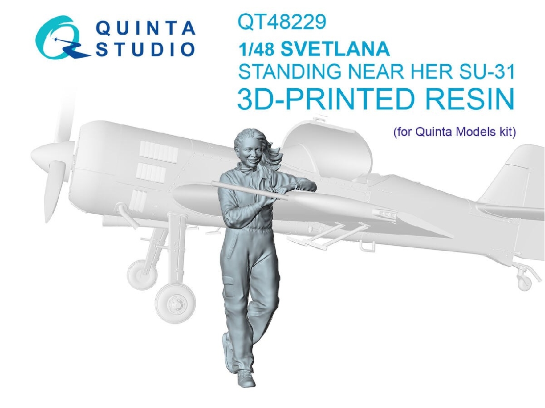 Svetlana Stending Near Su-31 (1 Figure 3d-printed / For Quinta Models Kits) - image 1