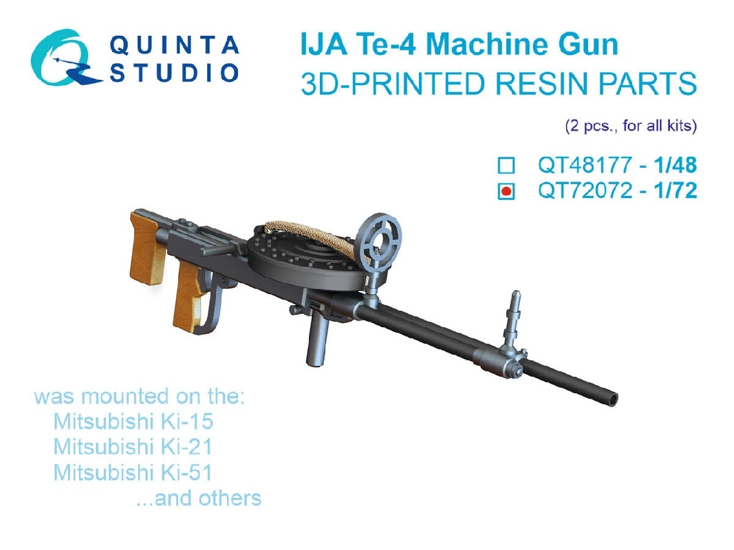 Ija Wwii Te-4 Machine Gun - 3d-printed (2 Pcs / For All Kits) - image 1