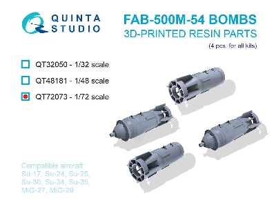 Fab-500 M-54 Bombs - 3d-printed (4 Pcs / For All Kits) - image 1