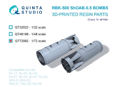 Rbk-500 Shoab-0.5 Bombs - 3d-printed (2 Pcs / For All Kits) - image 1