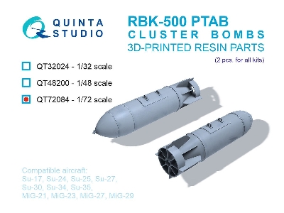 Rbk-500 Ptab Cluster Bombs - 3d-printed (2 Pcs / For All Kits) - image 1