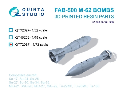 Fab-500 M-62 Bombs - 3d-printed (2 Pcs / For All Kits) - image 1