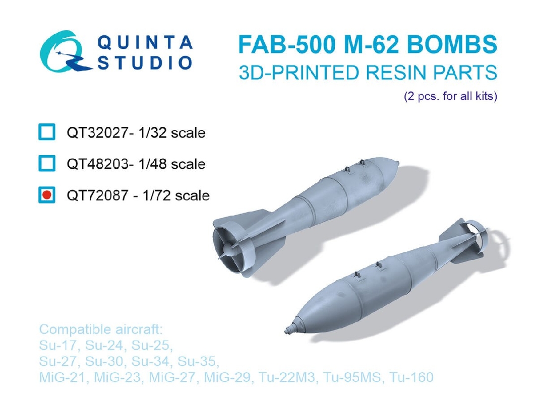 Fab-500 M-62 Bombs - 3d-printed (2 Pcs / For All Kits) - image 1