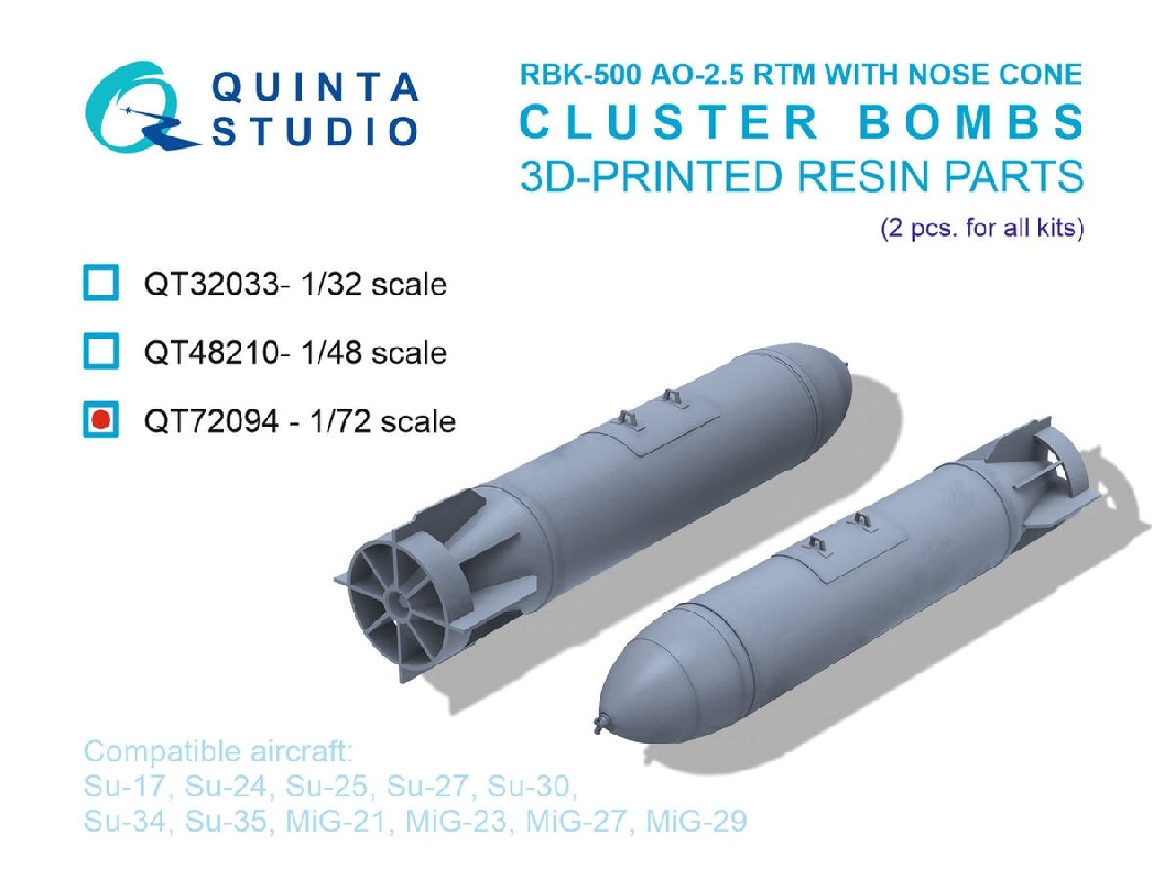 Rbk-500 Ao-2.5 Rtm Version With Nose Fairing - 3d-printed (2 Pcs / For All Kits) - image 1