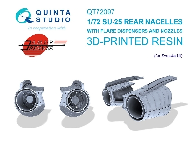 Sukhoi Su-25 - Rear Engine Nacelles With Flare Dispensers And Nozzles (For Zvezda Kits / 3d-printed) - image 1