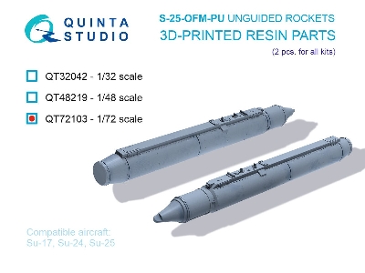 S-25-ofm-pu Unguided Rockets - 3d-printed (2 Pcs / For All Kits) - image 1