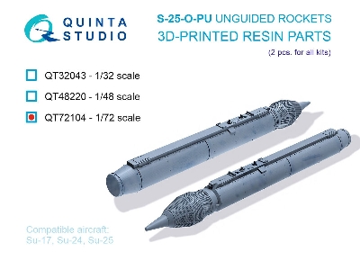 S-25-o-pu Unguided Rockets - 3d-printed (2 Pcs / For All Kits) - image 1