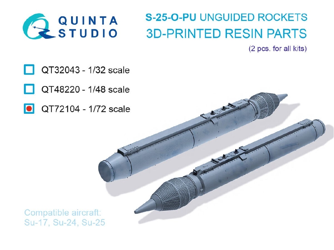 S-25-o-pu Unguided Rockets - 3d-printed (2 Pcs / For All Kits) - image 1