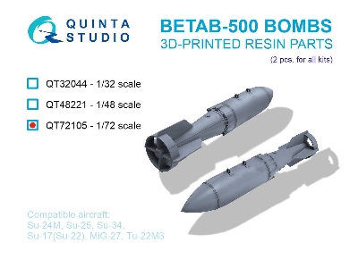 Betab-500 Bombs - 3d-printed (2 Pcs / For All Kits) - image 1