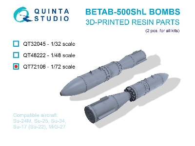 Betab-500shl Bombs - 3d-printed (2 Pcs / For All Kits) - image 1