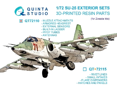 Sukhoi Su-25 - Exterior Set Part 1 (For Zvezda Kits / 3d-printed) - image 1