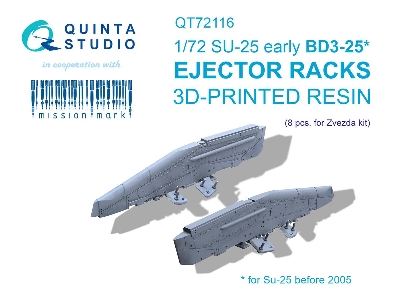 Sukhoi Su-25 Early - 3d-printed Bd3-25 Ejector Racks (8 Pcs / For Zvezda Kits) - image 1