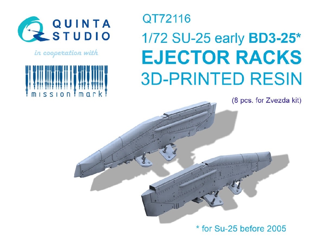 Sukhoi Su-25 Early - 3d-printed Bd3-25 Ejector Racks (8 Pcs / For Zvezda Kits) - image 1