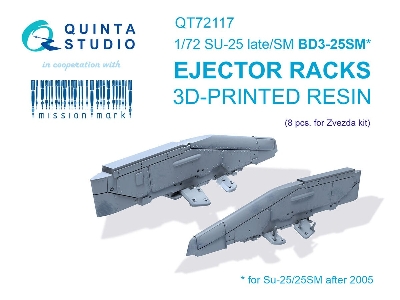 Sukhoi Su-25 Late / Sm -  3d-printed Bd3-25sm Ejector Racks (8 Pcs / For Zvezda Kits) - image 1