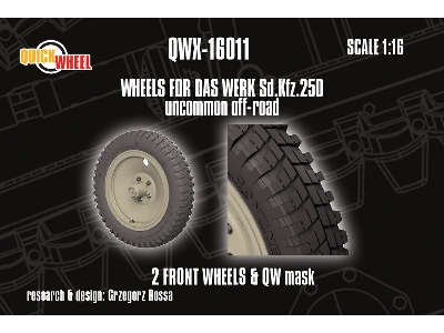 Sd.Kfz. 250 Uncommon Off-road 2 Front Wheels (For Das Werk Kits) - image 1