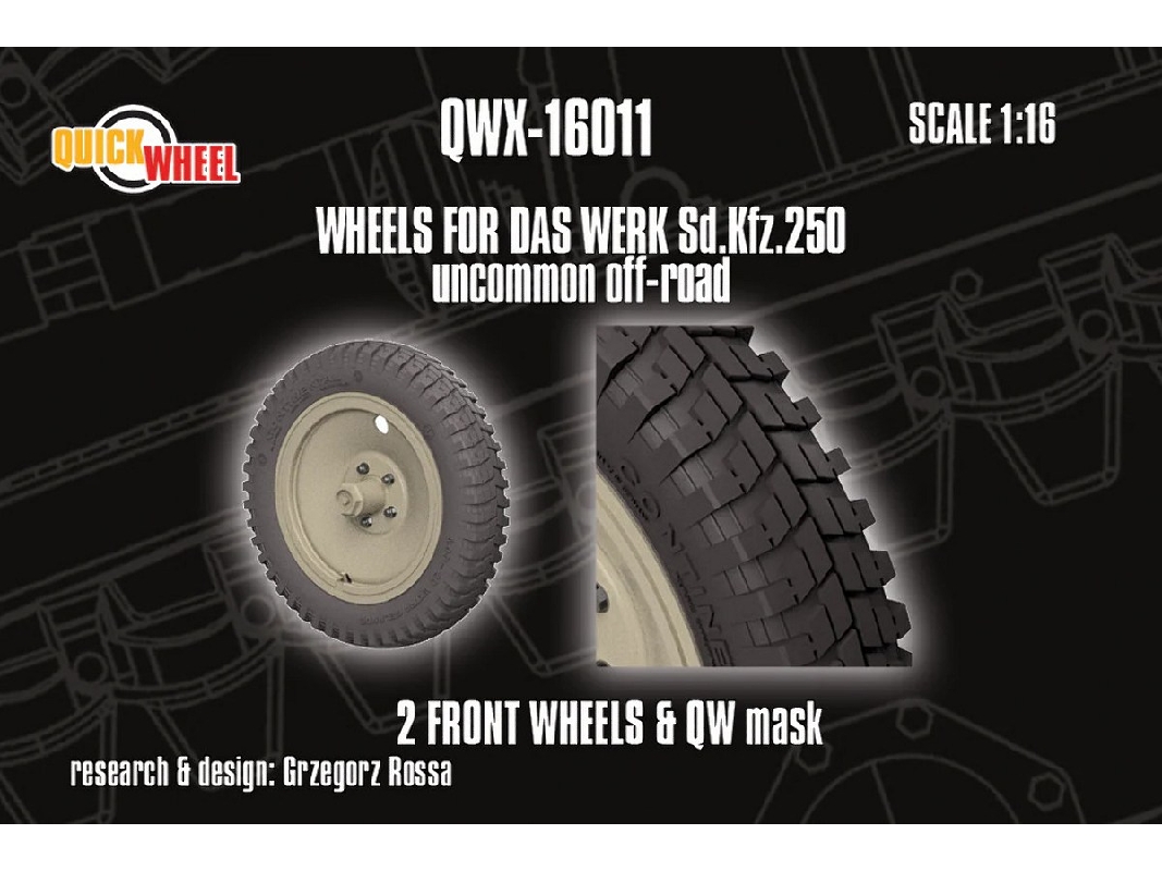 Sd.Kfz. 250 Uncommon Off-road 2 Front Wheels (For Das Werk Kits) - image 1