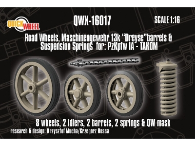 Pz.Kpfw. I Ausf. A - Road Wheels, Mg13k With Dreyse Barrels & Suspension Springs (For Takom Kits) - image 1