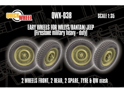Willys / Bantam / Jeep - Early Wheels (Firestone Military Heavy Duty) - image 1