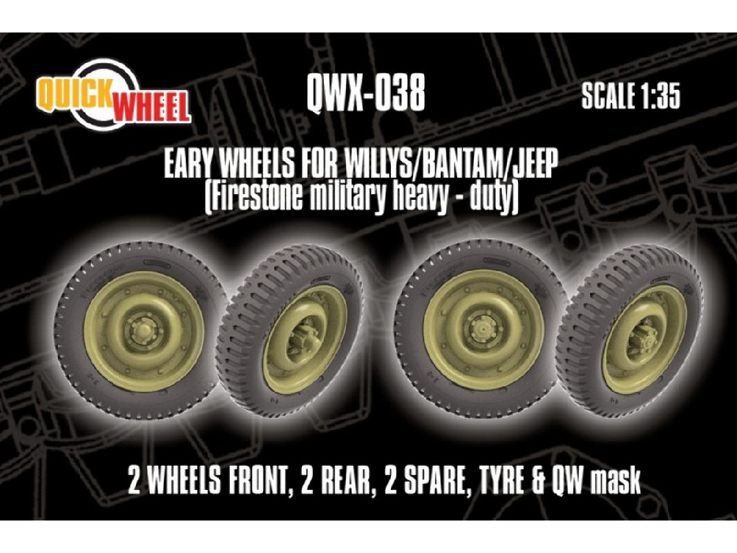Willys / Bantam / Jeep - Early Wheels (Firestone Military Heavy Duty) - image 1