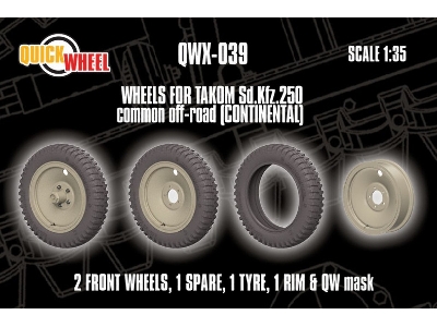 Sd.Kfz. 250 - Wheels Common Off-road (Continental / For Takom Kits) - image 1