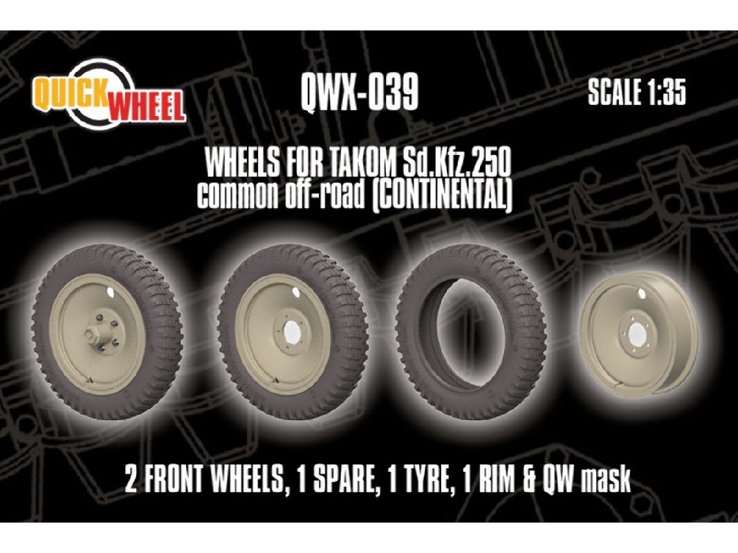 Sd.Kfz. 250 - Wheels Common Off-road (Continental / For Takom Kits) - image 1