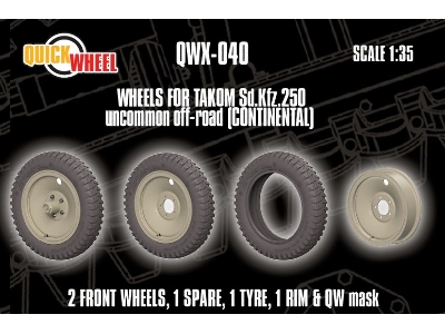 Sd.Kfz. 250 - Wheels Uncommon Off-road (Continental / For Takom Kits) - image 1
