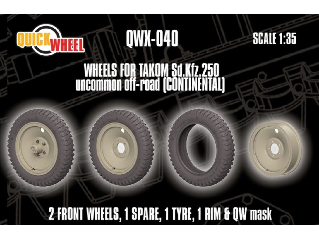 Sd.Kfz. 250 - Wheels Uncommon Off-road (Continental / For Takom Kits) - image 1