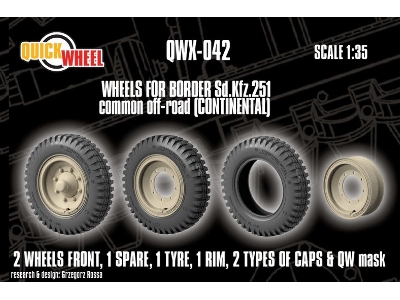 Sd.Kfz. 251 - Wheels Common Off-road (Continental / For Border Models Kits) - image 1