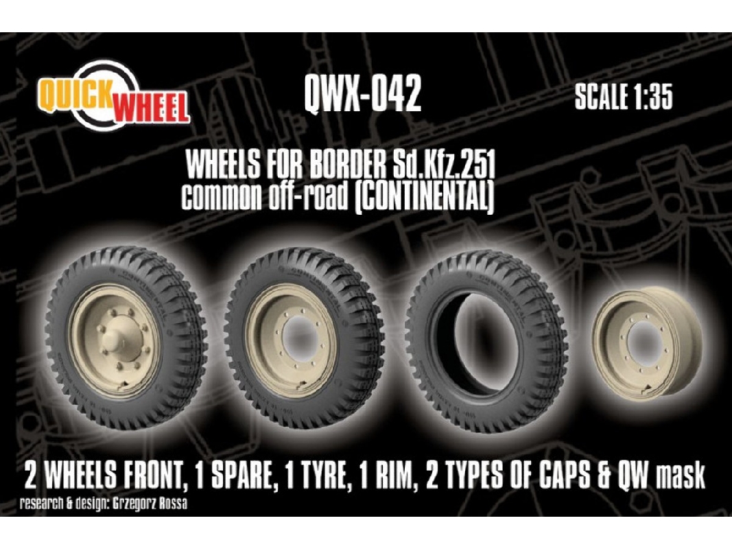 Sd.Kfz. 251 - Wheels Common Off-road (Continental / For Border Models Kits) - image 1