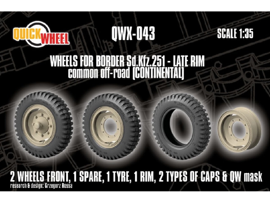 Sd.Kfz. 251 - Late Rim Wheels Common Off-road (Continental / For Border Models Kits) - image 1