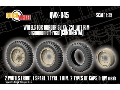 Sd.Kfz. 251 - Late Rim Wheels Uncommon Off-road (Continental / For Border Models Kits) - image 1