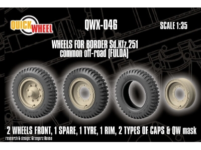 Sd.Kfz. 251 - Wheels Common Off-road (Fulda / For Border Models Kits)  - image 1
