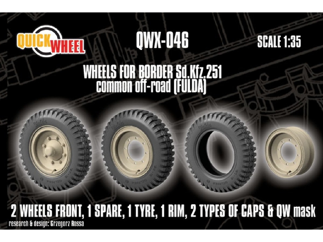 Sd.Kfz. 251 - Wheels Common Off-road (Fulda / For Border Models Kits)  - image 1