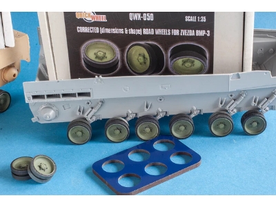 Bmp-3 - Corrected Road Wheels 12 Wheels & Qw Mask (For Zvezda Kits) - image 2