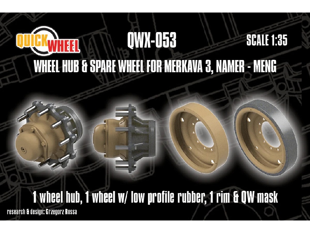Merkava 3 And Namer Late Wheel Hub & Spare Wheel (For Meng Kits) - image 1