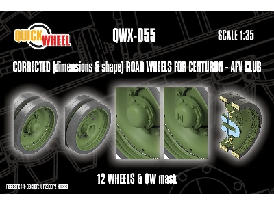 Centurion - Corrected Road Wheels 12 Wheels & Qw Mask (For Afv Club Kits) - image 1