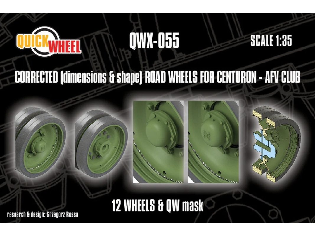 Centurion - Corrected Road Wheels 12 Wheels & Qw Mask (For Afv Club Kits) - image 1