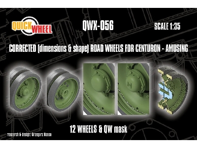 Centurion - Corrected Road Wheels 12 Wheels & Qw Mask (For Amusing Hobby Kits) - image 1