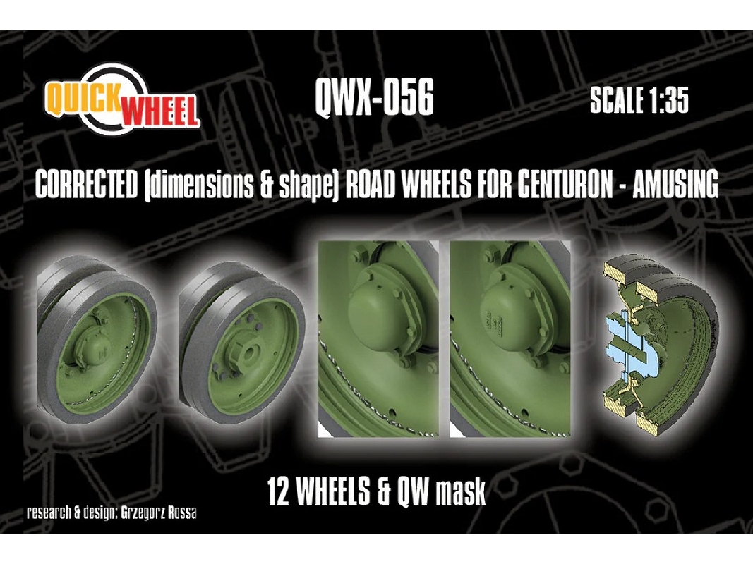Centurion - Corrected Road Wheels 12 Wheels & Qw Mask (For Amusing Hobby Kits) - image 1