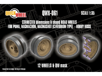 Puma, Nagmachon And Nagmashot (Centurion Type) - Corrected Road Wheels 12 Wheels & Qw Mask (For Hobby Boss Kits) - image 8